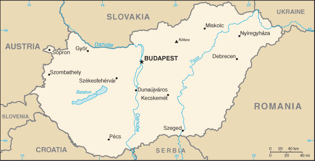 political map of hungary